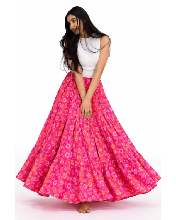 Ekant Multi Cotton Cambric Skirt | Premium Comfortable Ethnic Wear | Rooh Paridhan